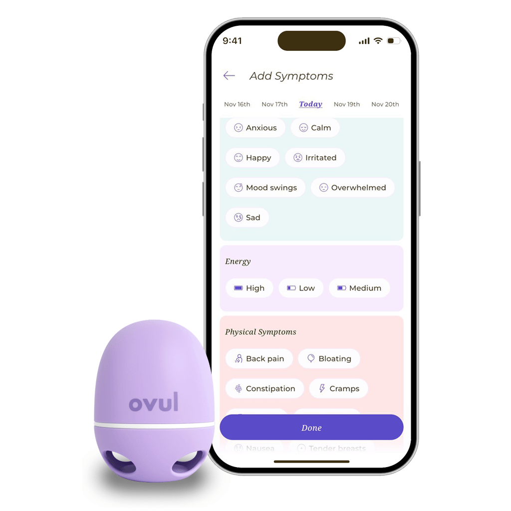 Fertility tracking app Ovul Symptoms 1024