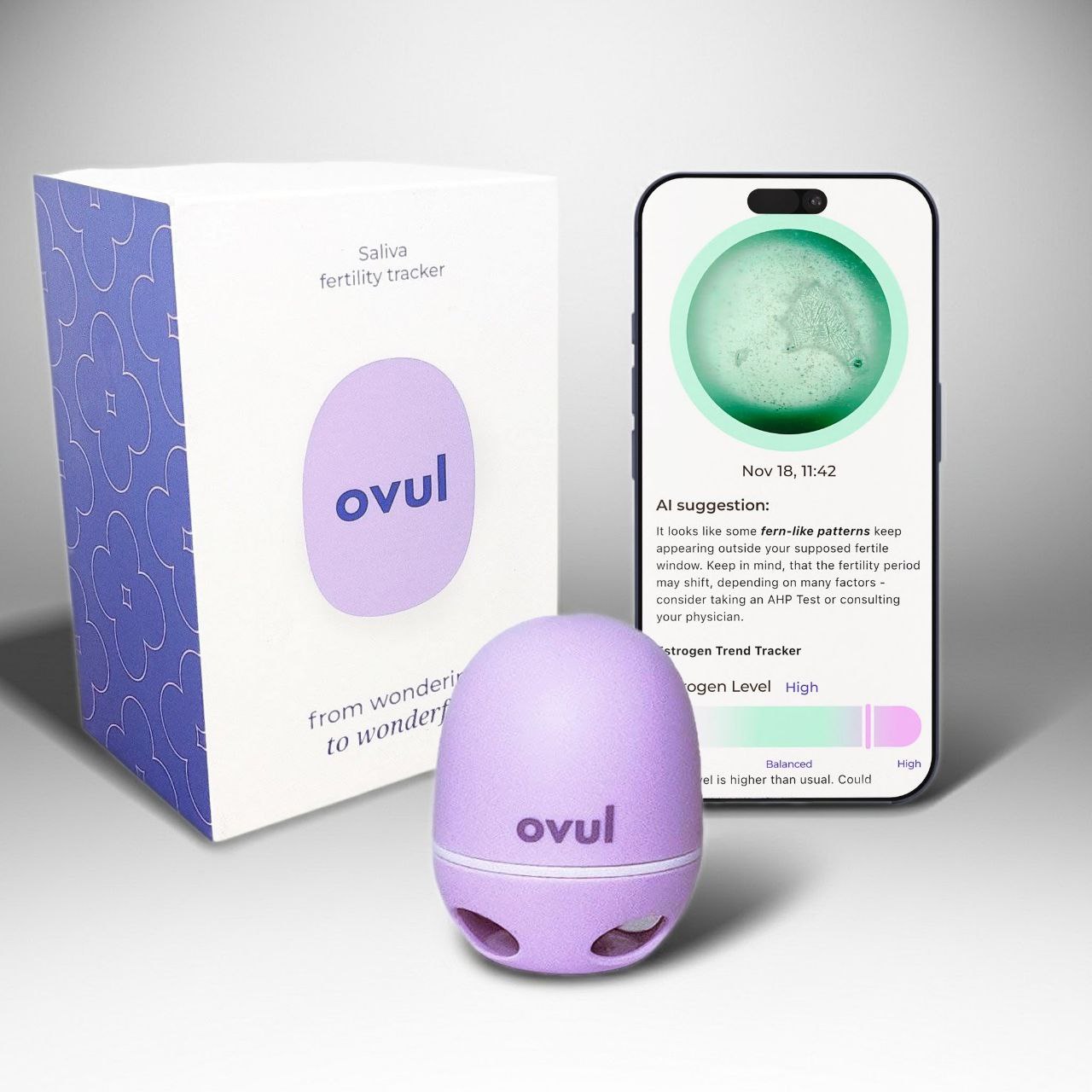 Ovul device with app and retail box
