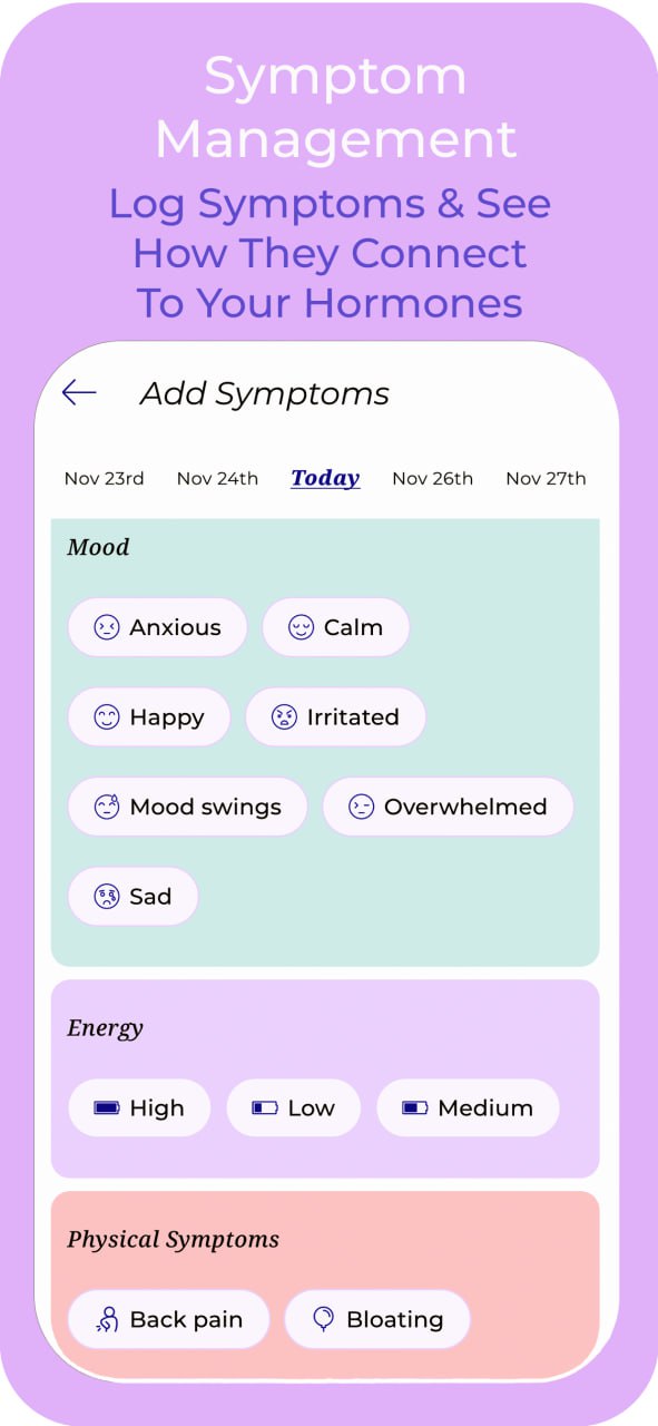 Ovul symptom management screen